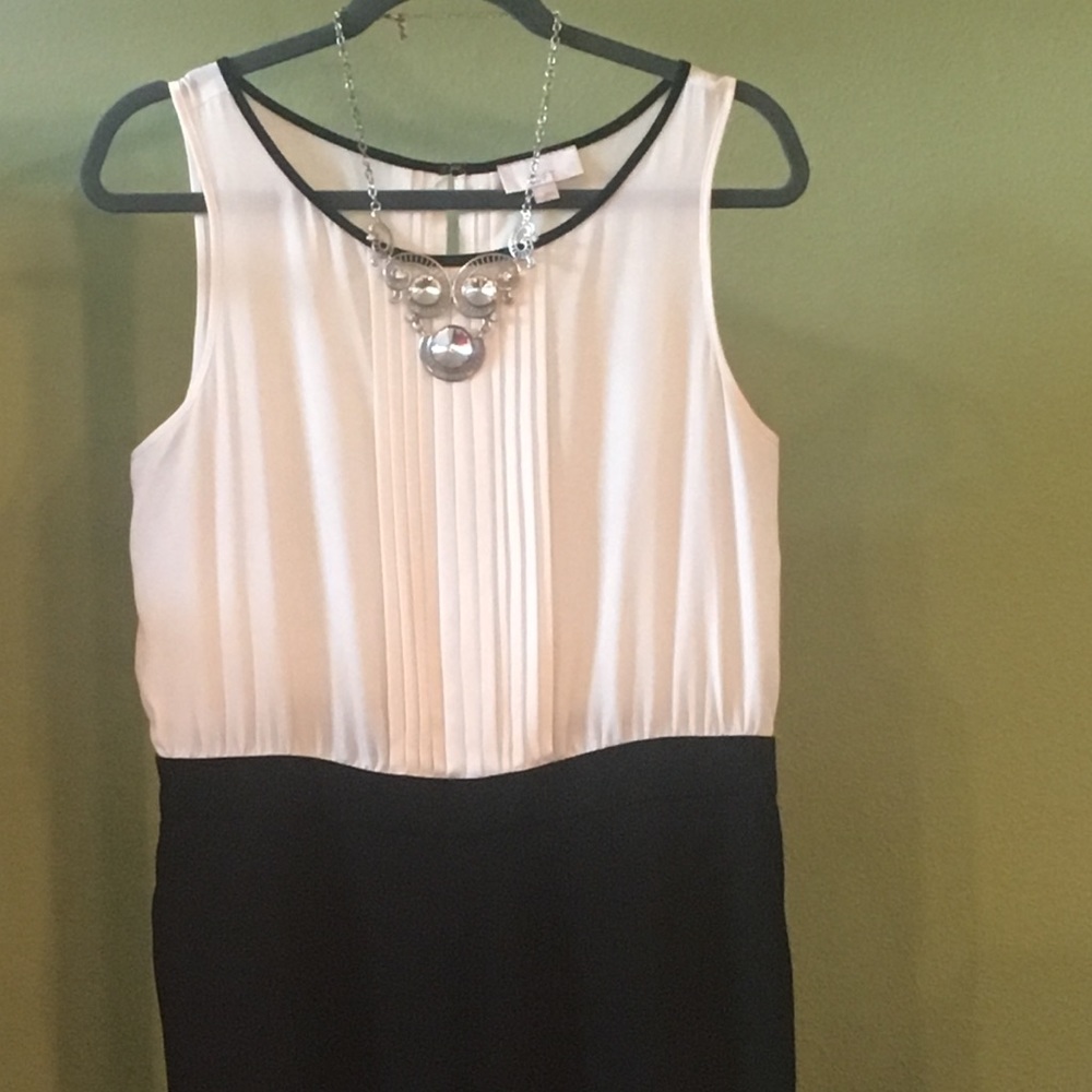 Black and white LOFT jumpsuit